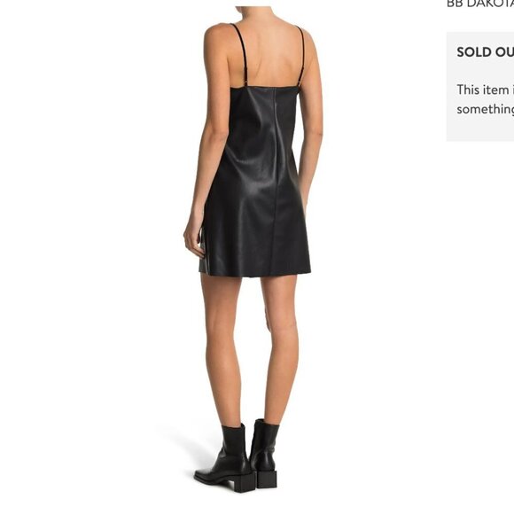 BB Dakota Dress Faux Leather Turn Up The Volume Sleeveless Mini Dress NWT Medium - Picture 4 of 8
